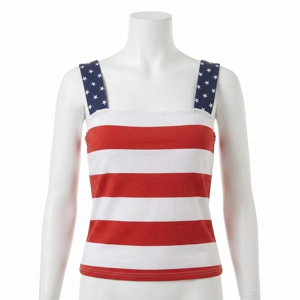 NEW KORI all-american stars and stripes tank top in red